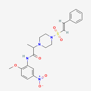 molecular formula C22H26N4O6S B2825891 N-(2-methoxy-5-nitrophenyl)-2-[4-[(E)-2-phenylethenyl]sulfonylpiperazin-1-yl]propanamide CAS No. 851616-21-2