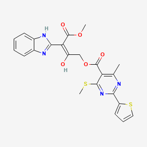 [(E)-3-(1H-Benzimidazol-2-yl)-2-hydroxy-4-methoxy-4-oxobut-2-enyl] 4-methyl-6-methylsulfanyl-2-thiophen-2-ylpyrimidine-5-carboxylate