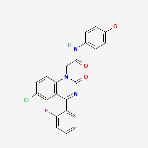 molecular formula C23H17ClFN3O3 B2825908 2-(6-氯-4-(2-氟苯基)-2-氧代喹唑啉-1(2H)-基)-N-(4-甲氧基苯基)乙酰胺 CAS No. 941939-52-2