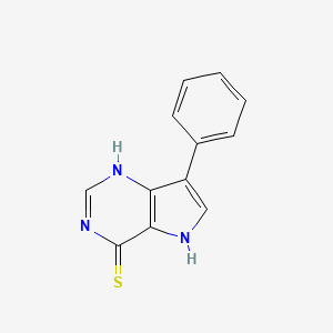 molecular formula C12H9N3S B2825909 7-phenyl-3,5-dihydro-4H-pyrrolo[3,2-d]pyrimidine-4-thione CAS No. 1029792-27-5