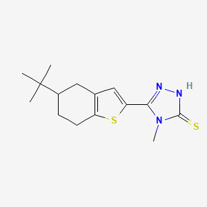 molecular formula C15H21N3S2 B2825915 5-(5-叔丁基-4,5,6,7-四氢-1-苯并噻吩-2-基)-4-甲基-4H-1,2,4-三唑-3-硫醇 CAS No. 790232-38-1