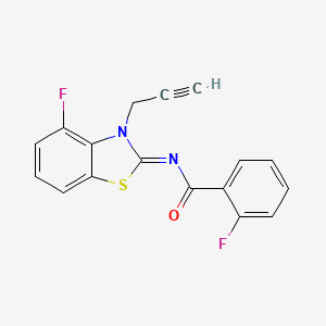 (Z)-2-fluoro-N-(4-fluoro-3-(prop-2-yn-1-yl)benzo[d]thiazol-2(3H)-ylidene)benzamide