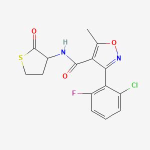 3-(2-chloro-6-fluorophenyl)-5-methyl-N-(2-oxothiolan-3-yl)-1,2-oxazole-4-carboxamide