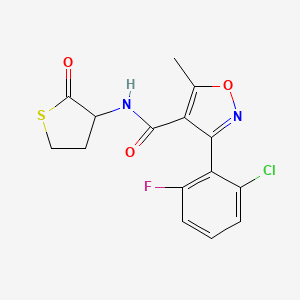 molecular formula C15H12ClFN2O3S B2825921 3-(2-氯-6-氟苯基)-5-甲基-N-(2-氧代噻吩-3-基)-1,2-噁唑-4-羧酰胺 CAS No. 957332-39-7