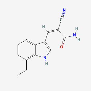 molecular formula C14H13N3O B2825924 (Z)-2-Cyano-3-(7-ethyl-1H-indol-3-yl)prop-2-enamide CAS No. 849537-53-7