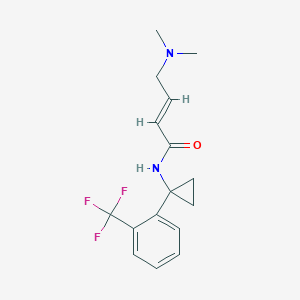 molecular formula C16H19F3N2O B2825926 (E)-4-(Dimethylamino)-N-[1-[2-(trifluoromethyl)phenyl]cyclopropyl]but-2-enamide CAS No. 2411332-63-1