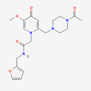 molecular formula C20H26N4O5 B2825928 2-(2-((4-acetylpiperazin-1-yl)methyl)-5-methoxy-4-oxopyridin-1(4H)-yl)-N-(furan-2-ylmethyl)acetamide CAS No. 921462-13-7
