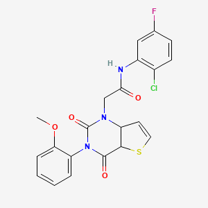 molecular formula C21H15ClFN3O4S B2825935 N-(2-chloro-5-fluorophenyl)-2-[3-(2-methoxyphenyl)-2,4-dioxo-1H,2H,3H,4H-thieno[3,2-d]pyrimidin-1-yl]acetamide CAS No. 1260922-54-0