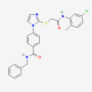 molecular formula C26H23ClN4O2S B2825937 N-benzyl-4-(2-((2-((5-chloro-2-methylphenyl)amino)-2-oxoethyl)thio)-1H-imidazol-1-yl)benzamide CAS No. 1358246-50-0