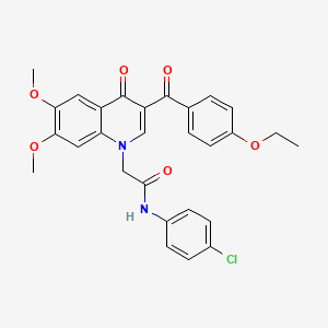 molecular formula C28H25ClN2O6 B2825940 N-(4-chlorophenyl)-2-[3-(4-ethoxybenzoyl)-6,7-dimethoxy-4-oxoquinolin-1-yl]acetamide CAS No. 872198-82-8