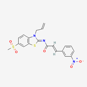 (2E,NZ)-N-(3-allyl-6-(methylsulfonyl)benzo[d]thiazol-2(3H)-ylidene)-3-(3-nitrophenyl)acrylamide
