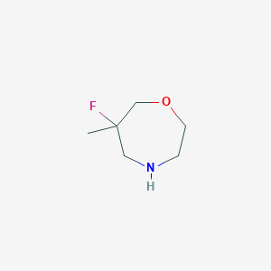 molecular formula C6H12FNO B2825948 6-Fluoro-6-methyl-1,4-oxazepane CAS No. 1783509-43-2