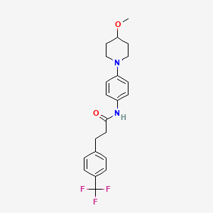 molecular formula C22H25F3N2O2 B2825950 N-(4-(4-methoxypiperidin-1-yl)phenyl)-3-(4-(trifluoromethyl)phenyl)propanamide CAS No. 1448129-17-6