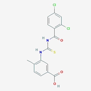 molecular formula C16H12Cl2N2O3S B2825970 3-[(2,4-Dichlorobenzoyl)carbamothioylamino]-4-methylbenzoic acid CAS No. 433967-81-8