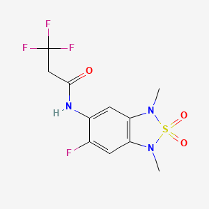 3,3,3-trifluoro-N-(6-fluoro-1,3-dimethyl-2,2-dioxido-1,3-dihydrobenzo[c][1,2,5]thiadiazol-5-yl)propanamide