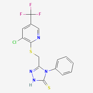 5-({[3-chloro-5-(trifluoromethyl)-2-pyridinyl]sulfanyl}methyl)-4-phenyl-2,4-dihydro-3H-1,2,4-triazole-3-thione