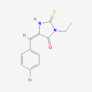 molecular formula C12H11BrN2OS B282600 5-(4-bromobenzylidene)-3-ethyl-2-sulfanyl-3,5-dihydro-4H-imidazol-4-one 