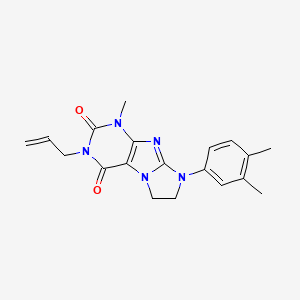 molecular formula C19H21N5O2 B2826001 6-(3,4-Dimethylphenyl)-4-methyl-2-prop-2-enyl-7,8-dihydropurino[7,8-a]imidazole-1,3-dione CAS No. 872842-88-1