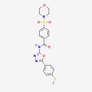molecular formula C20H20N4O5S2 B2826007 N-(5-(4-(methylthio)phenyl)-1,3,4-oxadiazol-2-yl)-4-(morpholinosulfonyl)benzamide CAS No. 886917-04-0