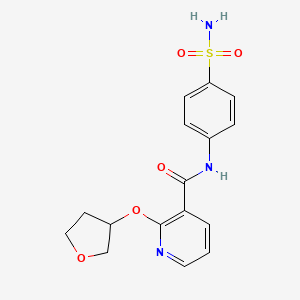 molecular formula C16H17N3O5S B2826009 N-(4-sulfamoylphenyl)-2-((tetrahydrofuran-3-yl)oxy)nicotinamide CAS No. 2034491-53-5