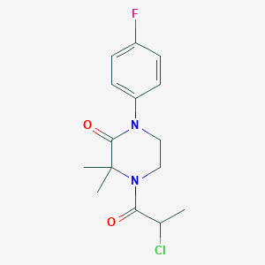 4-(2-Chloropropanoyl)-1-(4-fluorophenyl)-3,3-dimethylpiperazin-2-one