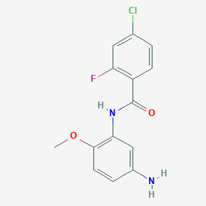 molecular formula C14H12ClFN2O2 B2826019 N-(5-amino-2-methoxyphenyl)-4-chloro-2-fluorobenzamide CAS No. 1016696-80-2