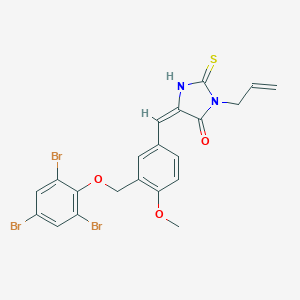 molecular formula C21H17Br3N2O3S B282602 3-allyl-5-{4-methoxy-3-[(2,4,6-tribromophenoxy)methyl]benzylidene}-2-sulfanyl-3,5-dihydro-4H-imidazol-4-one 