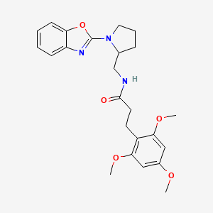 N-((1-(benzo[d]oxazol-2-yl)pyrrolidin-2-yl)methyl)-3-(2,4,6-trimethoxyphenyl)propanamide