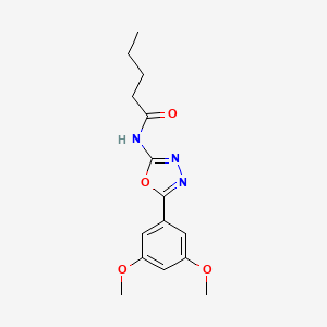 molecular formula C15H19N3O4 B2826033 N-(5-(3,5-dimethoxyphenyl)-1,3,4-oxadiazol-2-yl)pentanamide CAS No. 941997-79-1