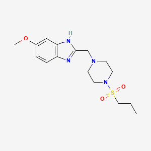 molecular formula C16H24N4O3S B2826035 5-methoxy-2-((4-(propylsulfonyl)piperazin-1-yl)methyl)-1H-benzo[d]imidazole CAS No. 1172280-32-8