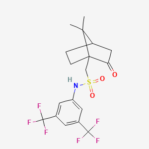 molecular formula C18H19F6NO3S B2826037 N-[3,5-bis(trifluoromethyl)phenyl]-1-{7,7-dimethyl-2-oxobicyclo[2.2.1]heptan-1-yl}methanesulfonamide CAS No. 1024414-65-0