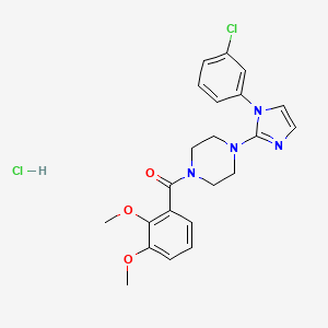 (4-(1-(3-chlorophenyl)-1H-imidazol-2-yl)piperazin-1-yl)(2,3-dimethoxyphenyl)methanone hydrochloride