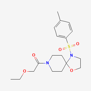 molecular formula C18H26N2O5S B2826052 2-Ethoxy-1-(4-tosyl-1-oxa-4,8-diazaspiro[4.5]decan-8-yl)ethanone CAS No. 896379-98-9