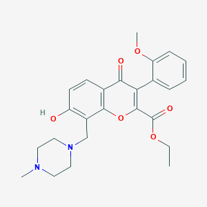 ethyl 7-hydroxy-3-(2-methoxyphenyl)-8-[(4-methylpiperazin-1-yl)methyl]-4-oxo-4H-chromene-2-carboxylate