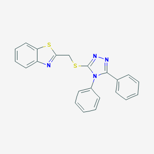 molecular formula C22H16N4S2 B282607 1,3-benzothiazol-2-ylmethyl 4,5-diphenyl-4H-1,2,4-triazol-3-yl sulfide 