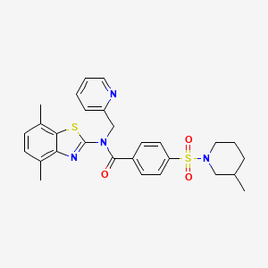 N-(4,7-dimethylbenzo[d]thiazol-2-yl)-4-((3-methylpiperidin-1-yl)sulfonyl)-N-(pyridin-2-ylmethyl)benzamide