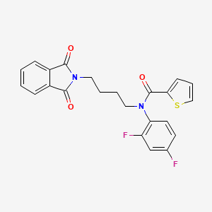 molecular formula C23H18F2N2O3S B2826080 N-(2,4-difluorophenyl)-N-(4-(1,3-dioxoisoindolin-2-yl)butyl)thiophene-2-carboxamide CAS No. 300812-70-8