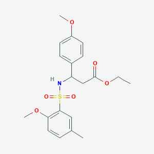 Ethyl 3-{[(2-methoxy-5-methylphenyl)sulfonyl]amino}-3-(4-methoxyphenyl)propanoate
