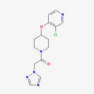 molecular formula C14H16ClN5O2 B2826085 1-(4-((3-chloropyridin-4-yl)oxy)piperidin-1-yl)-2-(1H-1,2,4-triazol-1-yl)ethanone CAS No. 2034431-01-9