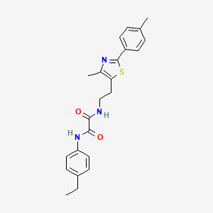 molecular formula C23H25N3O2S B2826088 N1-(4-ethylphenyl)-N2-(2-(4-methyl-2-(p-tolyl)thiazol-5-yl)ethyl)oxalamide CAS No. 894013-27-5