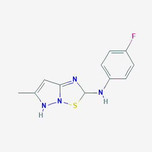 molecular formula C11H11FN4S B282609 N-(4-fluorophenyl)-6-methyl-2,5-dihydropyrazolo[1,5-b][1,2,4]thiadiazol-2-amine 