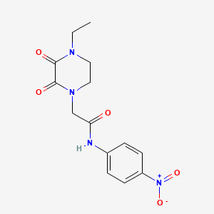 molecular formula C14H16N4O5 B2826090 2-(4-ethyl-2,3-dioxopiperazin-1-yl)-N-(4-nitrophenyl)acetamide CAS No. 868965-00-8