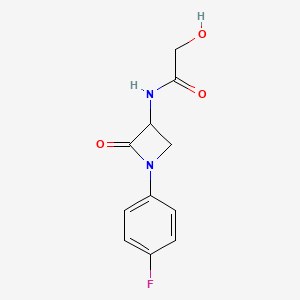 molecular formula C11H11FN2O3 B2826096 N-[1-(4-fluorophenyl)-2-oxoazetidin-3-yl]-2-hydroxyacetamide CAS No. 2093497-59-5