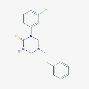 molecular formula C17H18ClN3S B282610 1-(3-Chlorophenyl)-5-(2-phenylethyl)-1,3,5-triazinane-2-thione 