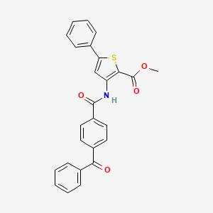 molecular formula C26H19NO4S B2826100 Methyl 3-(4-benzoylbenzamido)-5-phenylthiophene-2-carboxylate CAS No. 397289-34-8