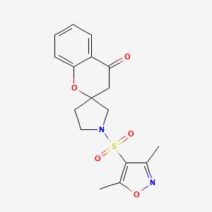 molecular formula C17H18N2O5S B2826101 1'-((3,5-Dimethylisoxazol-4-yl)sulfonyl)spiro[chroman-2,3'-pyrrolidin]-4-one CAS No. 1448071-97-3