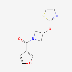 molecular formula C11H10N2O3S B2826102 Furan-3-yl(3-(thiazol-2-yloxy)azetidin-1-yl)methanone CAS No. 1797287-57-0