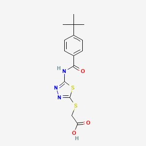 2-[(5-{[4-(Tert-butyl)benzoyl]amino}-1,3,4-thiadiazol-2-yl)sulfanyl]acetic acid
