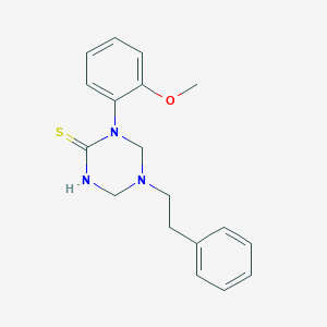 molecular formula C18H21N3OS B282611 1-(2-Methoxyphenyl)-5-(2-phenylethyl)-1,3,5-triazinane-2-thione 
