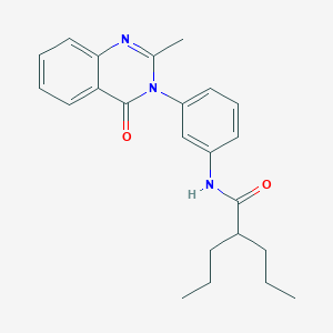 molecular formula C23H27N3O2 B2826111 N-[3-(2-甲基-4-氧代喹唑啉-3-基)苯基]-2-丙基戊酰胺 CAS No. 898420-45-6